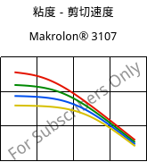 粘度－剪切速度 , Makrolon® 3107, PC, Covestro