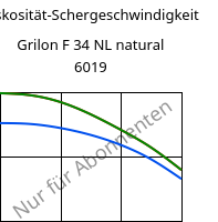 Viskosität-Schergeschwindigkeit , Grilon F 34 NL natural 6019, PA6, EMS-GRIVORY