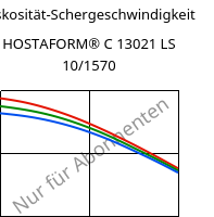 Viskosität-Schergeschwindigkeit , HOSTAFORM® C 13021 LS 10/1570, POM, Celanese