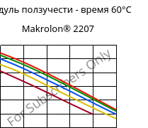 Модуль ползучести - время 60°C, Makrolon® 2207, PC, Covestro