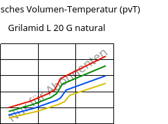 Spezifisches Volumen-Temperatur (pvT) , Grilamid L 20 G natural, PA12, EMS-GRIVORY