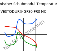 Dynamischer Schubmodul-Temperatur , VESTODUR® GF30-FR3 NC, PBT-GF30 FR(17), Evonik