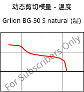 动态剪切模量－温度 , Grilon BG-30 S natural (状况), PA6-GF30, EMS-GRIVORY