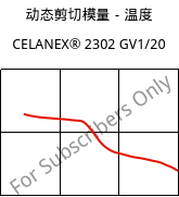 动态剪切模量－温度 , CELANEX® 2302 GV1/20, (PBT+PET)-GF20, Celanese