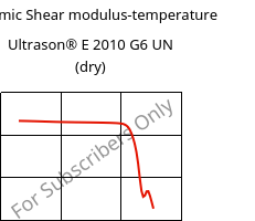 Dynamic Shear modulus-temperature , Ultrason® E 2010 G6 UN (dry), PESU-GF30, BASF