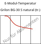 E-Modul-Temperatur , Grilon BG-30 S natural (trocken), PA6-GF30, EMS-GRIVORY
