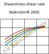 Shearstress-shear rate , Makrolon® 2605, PC, Covestro