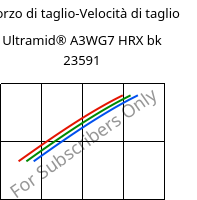 Sforzo di taglio-Velocità di taglio , Ultramid® A3WG7 HRX bk 23591, PA66-GF35, BASF