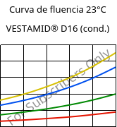 Curva de fluencia 23°C, VESTAMID® D16 (cond.), PA612, Evonik