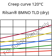 Creep curve 120°C, Rilsan® BMNO TLD (dry), PA11, ARKEMA
