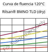 Curva de fluencia 120°C, Rilsan® BMNO TLD (dry), PA11, ARKEMA
