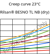 Creep curve 23°C, Rilsan® BESNO TL NB (dry), PA11, ARKEMA
