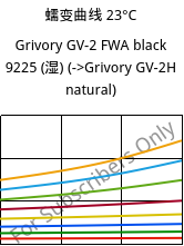 蠕变曲线 23°C, Grivory GV-2 FWA black 9225 (状况), PA*-GF20, EMS-GRIVORY