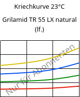 Kriechkurve 23°C, Grilamid TR 55 LX natural (feucht), PA12/MACMI, EMS-GRIVORY