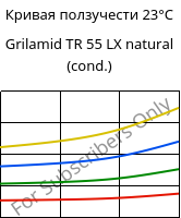 Кривая ползучести 23°C, Grilamid TR 55 LX natural (усл.), PA12/MACMI, EMS-GRIVORY