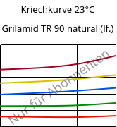 Kriechkurve 23°C, Grilamid TR 90 natural (feucht), PAMACM12, EMS-GRIVORY