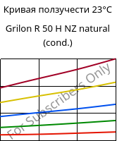 Кривая ползучести 23°C, Grilon R 50 H NZ natural (усл.), PA6, EMS-GRIVORY