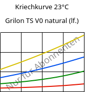 Kriechkurve 23°C, Grilon TS V0 natural (feucht), PA666, EMS-GRIVORY