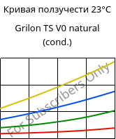 Кривая ползучести 23°C, Grilon TS V0 natural (усл.), PA666, EMS-GRIVORY