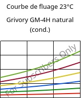 Courbe de fluage 23°C, Grivory GM-4H natural (cond.), PA*-MD40, EMS-GRIVORY