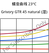 蠕变曲线 23°C, Grivory GTR 45 natural (状况), PA6I/6T, EMS-GRIVORY