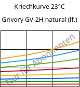 Kriechkurve 23°C, Grivory GV-2H natural (feucht), PA*-GF20, EMS-GRIVORY