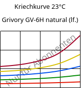 Kriechkurve 23°C, Grivory GV-6H natural (feucht), PA*-GF60, EMS-GRIVORY