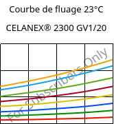 Courbe de fluage 23°C, CELANEX® 2300 GV1/20, PBT-GF20, Celanese
