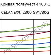 Кривая ползучести 100°C, CELANEX® 2300 GV1/30G, PBT-GF30, Celanese