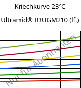 Kriechkurve 23°C, Ultramid® B3UGM210 (feucht), PA6-(GF+MD)60 FR(61), BASF
