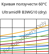Кривая ползучести 60°C, Ultramid® B3WG10 (сухой), PA6-GF50, BASF