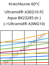 Kriechkurve 60°C, Ultramid® A3EG10 FC Aqua BK23285 (trocken), PA66-GF50, BASF