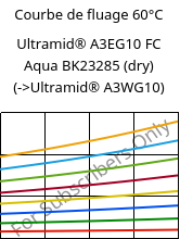 Courbe de fluage 60°C, Ultramid® A3EG10 FC Aqua BK23285 (sec), PA66-GF50, BASF