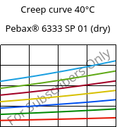 Creep curve 40°C, Pebax® 6333 SP 01 (dry), TPA, ARKEMA