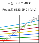 곡선 크리프 40°C, Pebax® 6333 SP 01 (건조), TPA, ARKEMA