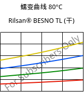 蠕变曲线 80°C, Rilsan® BESNO TL (烘干), PA11, ARKEMA