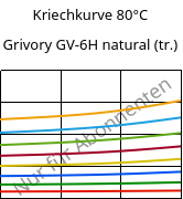 Kriechkurve 80°C, Grivory GV-6H natural (trocken), PA*-GF60, EMS-GRIVORY