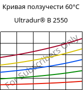 Кривая ползучести 60°C, Ultradur® B 2550, PBT, BASF