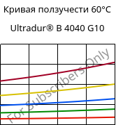 Кривая ползучести 60°C, Ultradur® B 4040 G10, (PBT+PET)-GF50, BASF