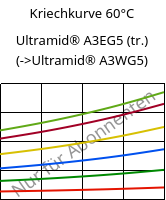 Kriechkurve 60°C, Ultramid® A3EG5 (trocken), PA66-GF25, BASF