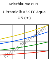 Kriechkurve 60°C, Ultramid® A3K FC Aqua UN (trocken), PA66, BASF