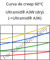 Curva de creep 60°C, Ultramid® A3W (Seco), PA66, BASF