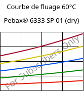 Courbe de fluage 60°C, Pebax® 6333 SP 01 (sec), TPA, ARKEMA
