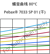 蠕变曲线 80°C, Pebax® 7033 SP 01 (烘干), TPA, ARKEMA