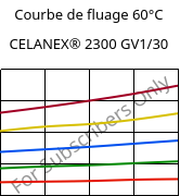Courbe de fluage 60°C, CELANEX® 2300 GV1/30, PBT-GF30, Celanese