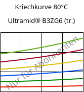 Kriechkurve 80°C, Ultramid® B3ZG6 (trocken), PA6-I-GF30, BASF