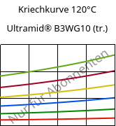Kriechkurve 120°C, Ultramid® B3WG10 (trocken), PA6-GF50, BASF