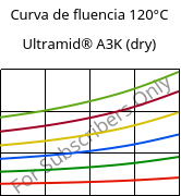 Curva de fluencia 120°C, Ultramid® A3K (dry), PA66, BASF