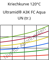 Kriechkurve 120°C, Ultramid® A3K FC Aqua UN (trocken), PA66, BASF