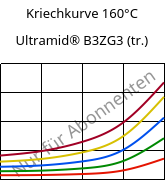 Kriechkurve 160°C, Ultramid® B3ZG3 (trocken), PA6-I-GF15, BASF